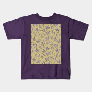 Vector pattern with herbs and flowers silhouettes Kids T-Shirt